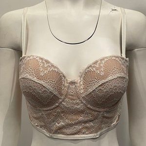 BNWT Blush Loveswept Fresh White Longline Bra Nude Padded Medium